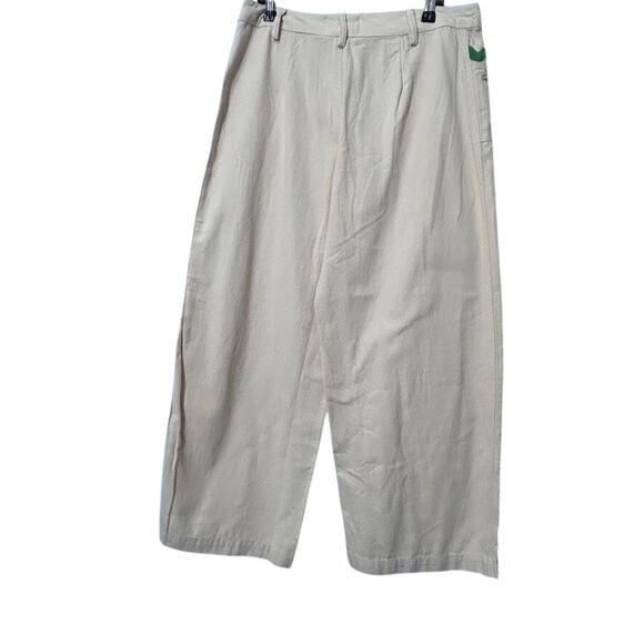 NEW UO Strawberry Print Embroidered Cream Joey Wide Leg Oversized Pant Sz 2 - Picture 5 of 12